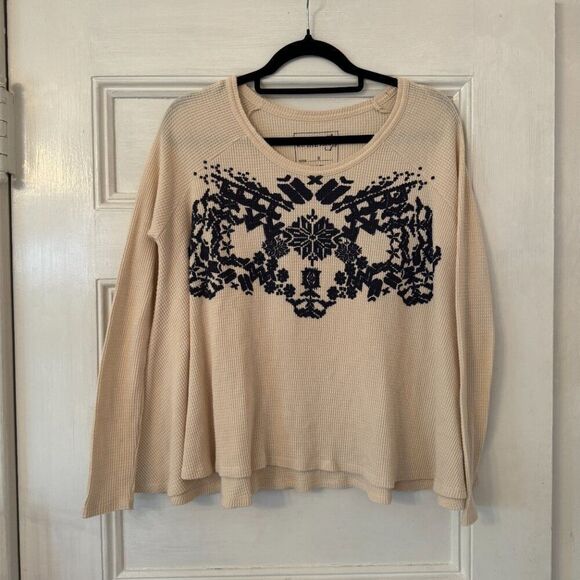 Free People Cream Thermal Long Sleeve Top - Picture 3 of 9